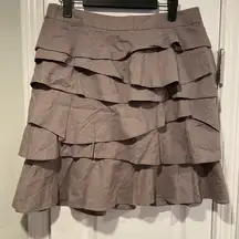 Mossimo Size 6 Purple Gray Linen Blend Tiered Ruffle Zip Up A Line Mini Skirt