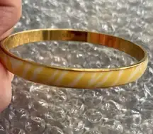 J. Crew Yellow White Zebra Print Bangle Bracelet