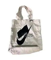 Nike logo sporty canvas tote large size stained