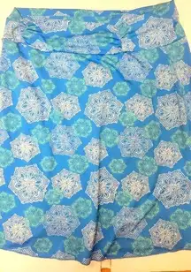Blue Patterned Swim Skirt