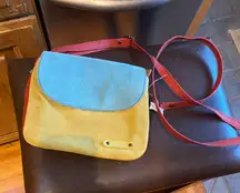 Colorblock suede Soruka Leo Reversible Boho Crossbody Shoulder Bag