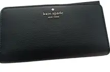 Kate Spade  NEW Darcy black refined Grain leather large slim bifold wallet, tags