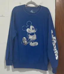 Disney Mickey Mouse Blue Long Sleeve Sweatshirt Size Large Walt Disney World