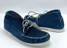 Vintage USA made indigo blue moccasins size 8 new