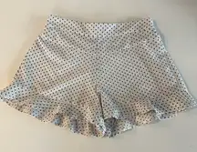 Polka‎ Dot Ruffle Hem Women's Shorts