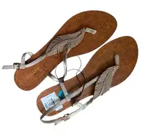 NWT Womens Nicole Rhinestone Feather Slingback Sandals - Sz 10