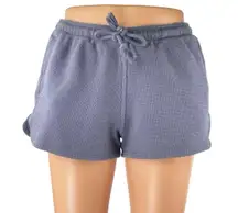 Brandy Melville Womens Purple Waffle Knit Drawstring Lounge Mini Shorts One Size