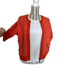CAbi XS Orange Zip Up Business Casual Blazer Office Work