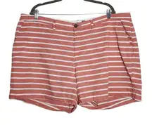 Old Navy Orange Stripe Shorts Size 20 Preppy Orange Striped Chino Shorts