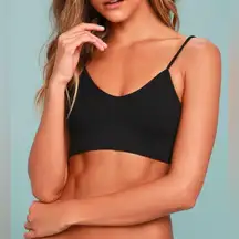 NWOT Free People Intimately Black Seamless Ribbed Bralette