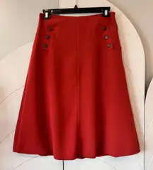 Forever 21 Rust Orange Button Tab Skirt A-Line Polyester Contemporary Size Large