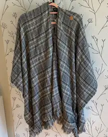 Plaid Gray Poncho