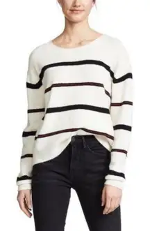 FRAME DENIM WOMENS ALPACA WOOL SLOUCHY SWEATER STRIPED SMALL RED BLACK