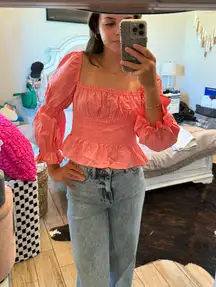 Pink Puff Sleeve Top