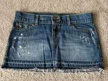 A&F Abercrombie and fitch vintage 2000s paint Y2K ultra mini denim skirt size 32