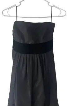 Zara Basic Small Black Strapless Fairy Grunge Whimsygoth Velvet Tie Maxi‎ Dress