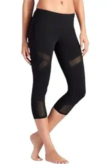 Athleta NWT Women’s Size S Black Mesh Insert Crux Capri Leggings 243142 N0106