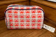 Nautical Crab Large Canvas Cosmetic Bag By Sarah Watts For Capri Designs NWT
