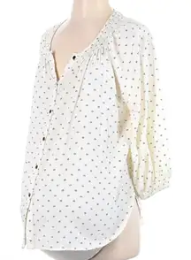The nines by hatch women boho blouse ivory shabby chic large maternity size L.