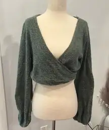 Cozy Green Wrap Sweater