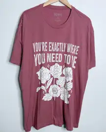 NWT LulaRoe Rocker T "You're Exactly Where You Need To Be" Pink Tee Size‎ 2XL