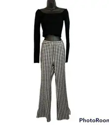  Black and White Plaid Shein Pants