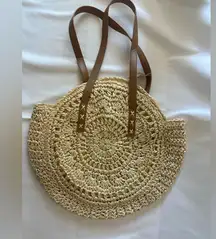 Woven Raffia Hobo bag with Leather straps\lined