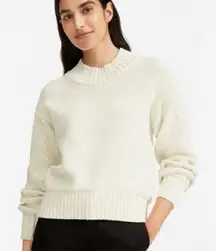 Everlane The Texture Cotton Crew Sweater Ivory Size Small