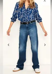 Ba&sh the Jean Jane dark wash denim classic revolve designer spring logo casual