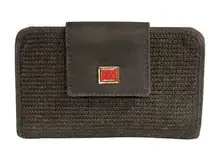 The Sak  Clutch Wallet - Weave Design - Army Green/Pink