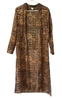 Midnight Velvet Women Size 8‎ Cardigan Open Front Sheer Duster Cover Up Vintage