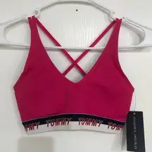 Tommy Hilfiger Women's Sport Bra Strappy Cross Back Magenta Size XS NWT