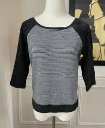 Betsey Johnson Cropped Stripe Polka Dot Top S