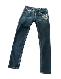 Miss Me Embellished Jeans Womens Size 29 Dark Wash Bootcut Western inseam 31