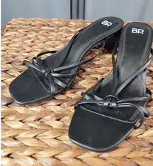 BP Nordstrom High Heel Sandals Black Valerie Wrap Around Ankle Size 8.5