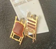 Petite chair pierced earrings