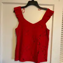 Monteau red lace top