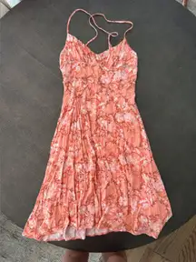 Petal & Pup coral floral midi dress with spaghetti straps, size 6