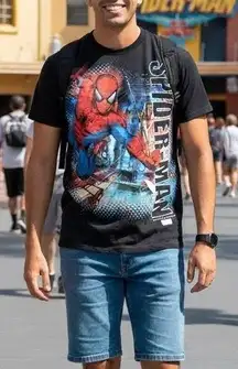 Mens Universal Studios Spider-Man T-Shirt Size Medium