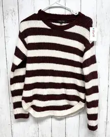 Love Tree Sweater Women Size Medium Stripe Round Neck Long Sleeve Blouse Casual