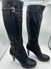 Women’s Nine West Noureen Black Knee High Heeled Boots Size 8.5