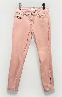 Bullhead Denim Jeans Womens‎ 0 Skinny Ankle Skinniest Zipper Pink Low Rise