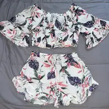 White Floral Matching set 
