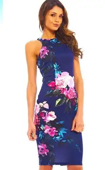 NWT - AX Paris Floral Bodycon Midi Dress - Size 6