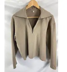 Uniqlo 1/4 Zip Brown Sweater Size Medium