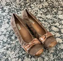 Paul Green Brown Suede Bow Wedges