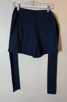 J. Crew Tie Waist Shorts Navy Blue High Rise‎ Cotton Size 2 Career Casual