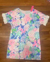 Women’s lilly Pulitzer Belinda Ruffle sleeve dress in peony for your thoughts. New! Size xl