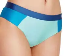 MINKPINK  Sea Splice Colorblock Cheeky Hipster Shimmer Bikini Bottoms Blue Medium