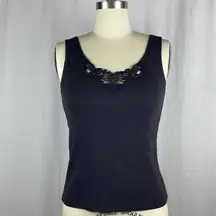 Nordstrom Intimates Black Lace Sleeveless Knit Camisole